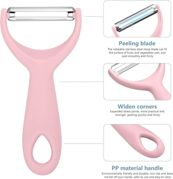 Princess Peel & Slay Peeler in pastel pink with cute-core vibes, perfect for kawaii kitchen prep