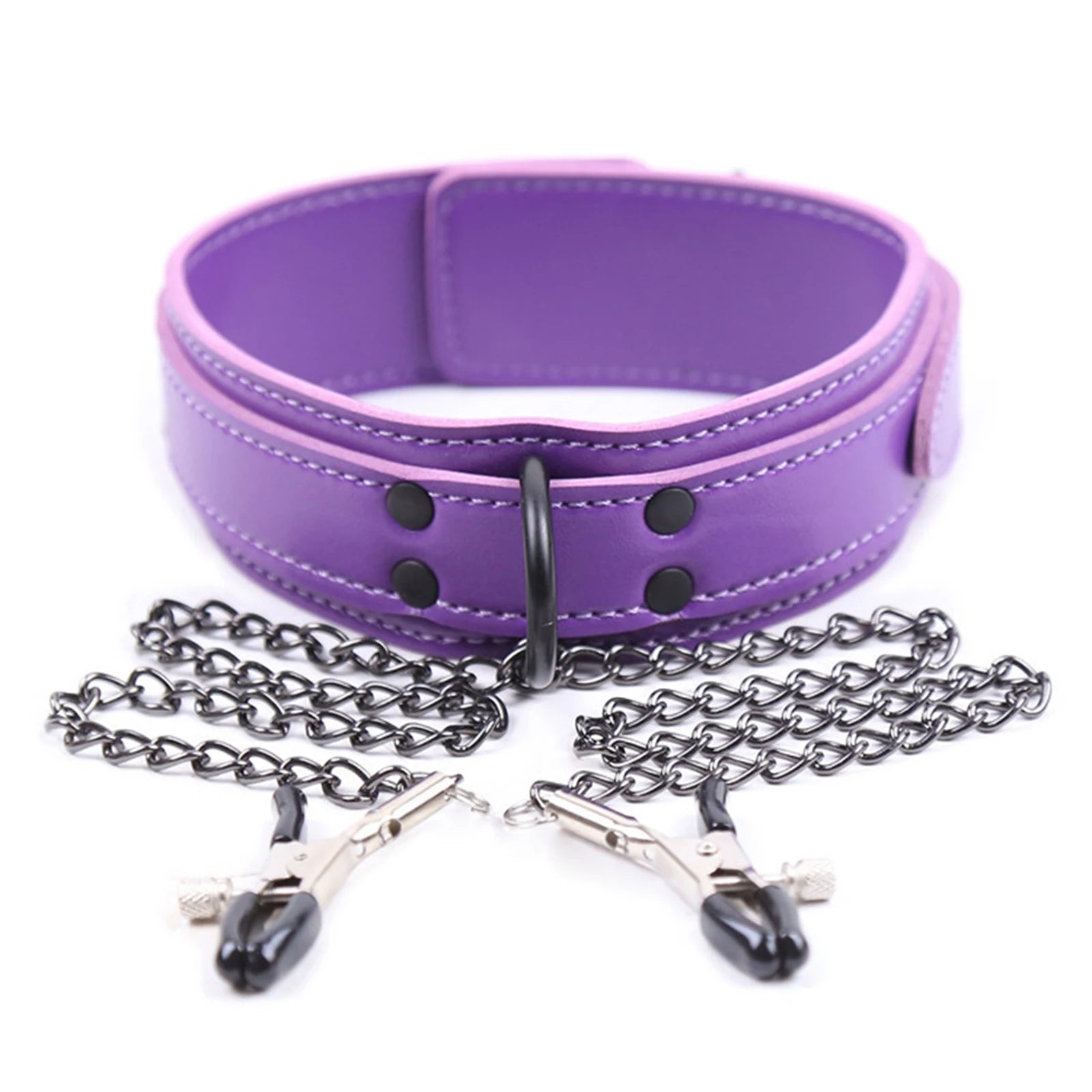 Purple Kinky Choker Body Clip Set for DDLG and cutebaddie fantasyplay, playful roleplay, and kawaii aesthetic