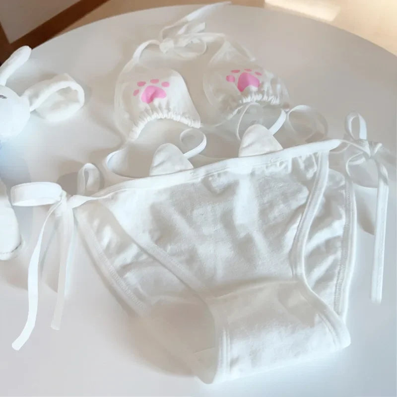 Purrfect Little Baby Intimates Duo white top and bottom set, soft fabric, pastel kawaii essentials