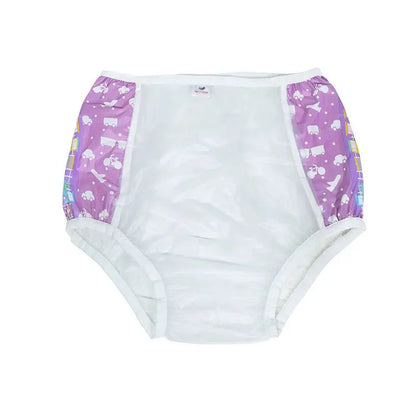 Rainbow Muse diaper cover with transparent PVC panels