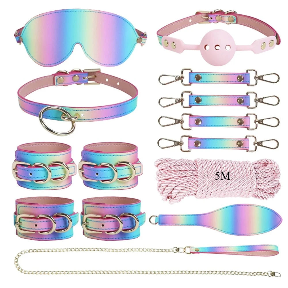 9-piece rainbow kit for playful Daddy play, cutecore pastel vibes, TikTok-ready