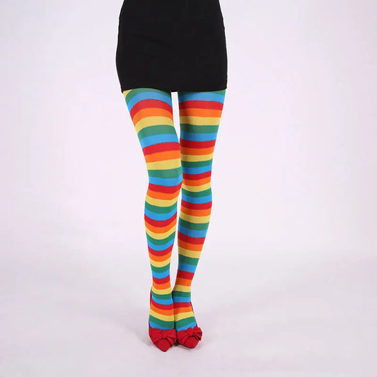 Rainbow stripe leggings for DDLG, ABDL, kawaii, and cutecore fashion