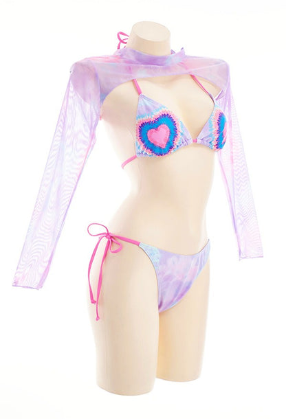 Pastel rave two piece tie dye festival set for cutecore ddlg girls