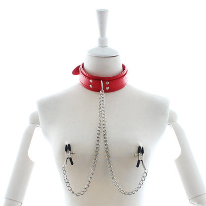 Red Kinky Choker Body Clip Set for DDLG and cutebaddie fantasyplay, flirty and bold roleplay accessory