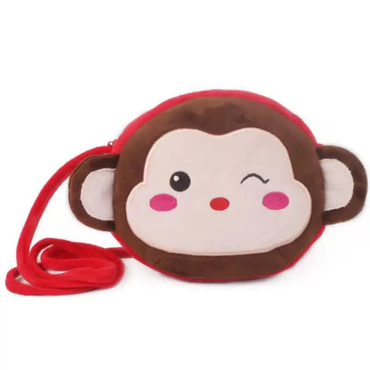 Red monkey plush crossbody bag for kawaii fashion, ABDL style, and pastelcore lovers