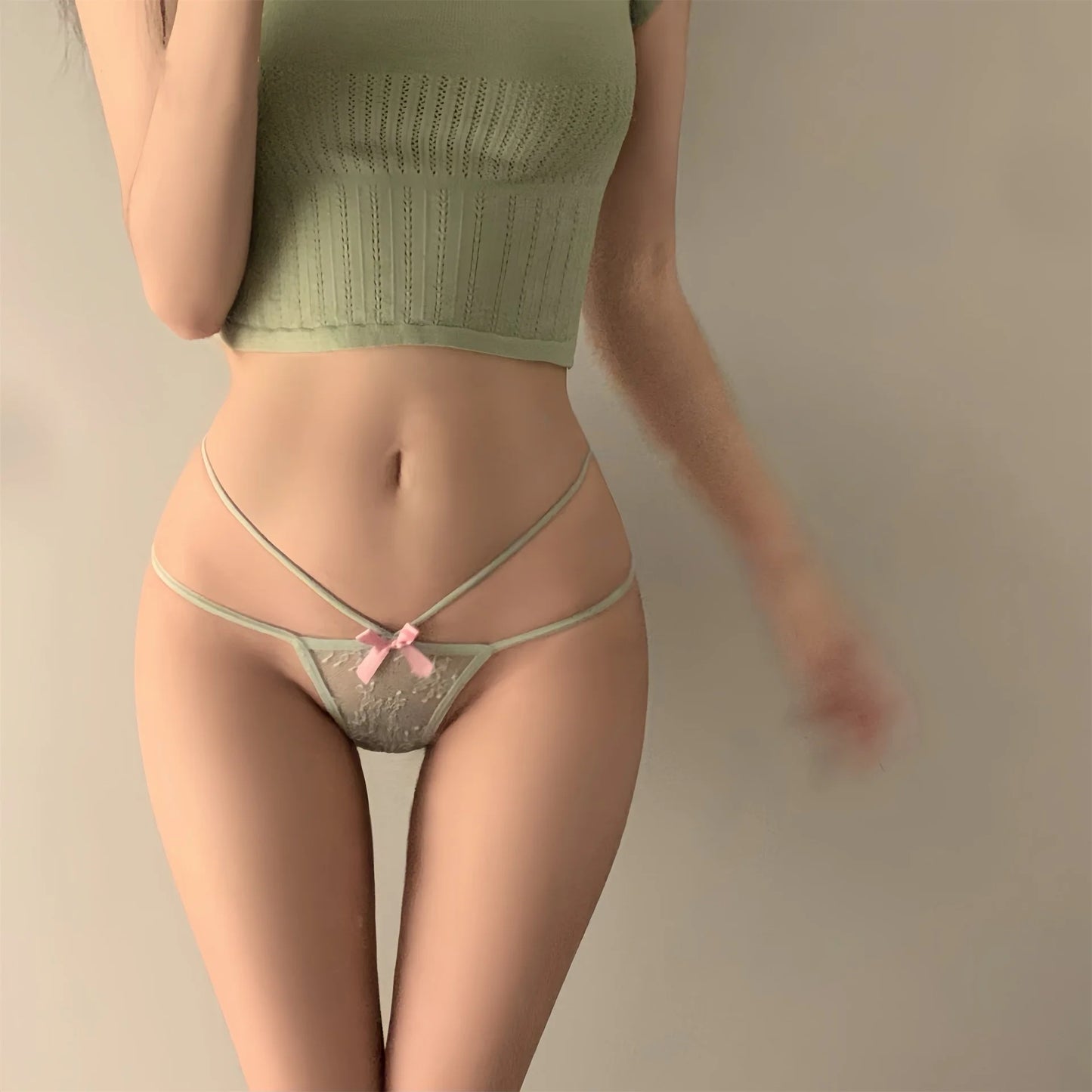 ribbon lace thong sultry softcore double strap mesh delicate fit DDLG ABDL cutecore lingerie vibe