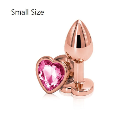 rose gold heart-shaped gem plug small size for kawaii DDLG play