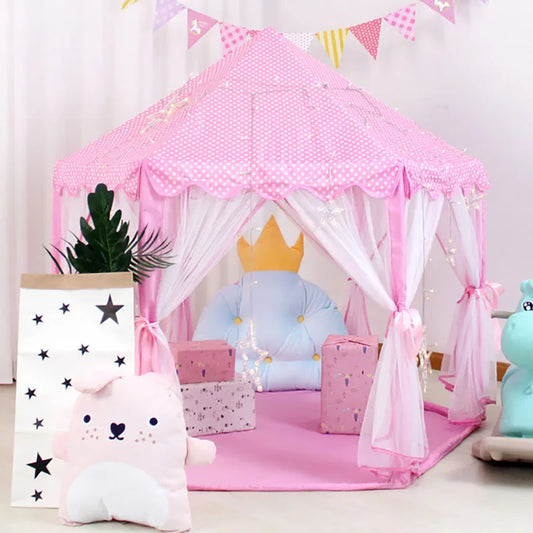 Pink Royal Princess Castle Tent for DDLG or ABDL soft playroom space or bedroom décor