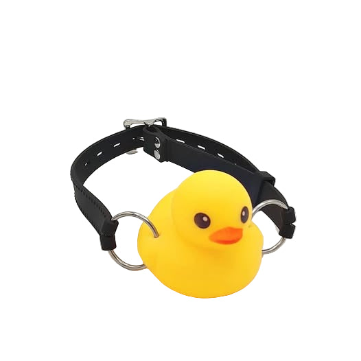 Rubber Ducky Cutie Choker Gag in yellow, soft silicone gag, kawaii cutecore & DDLG playful accessory