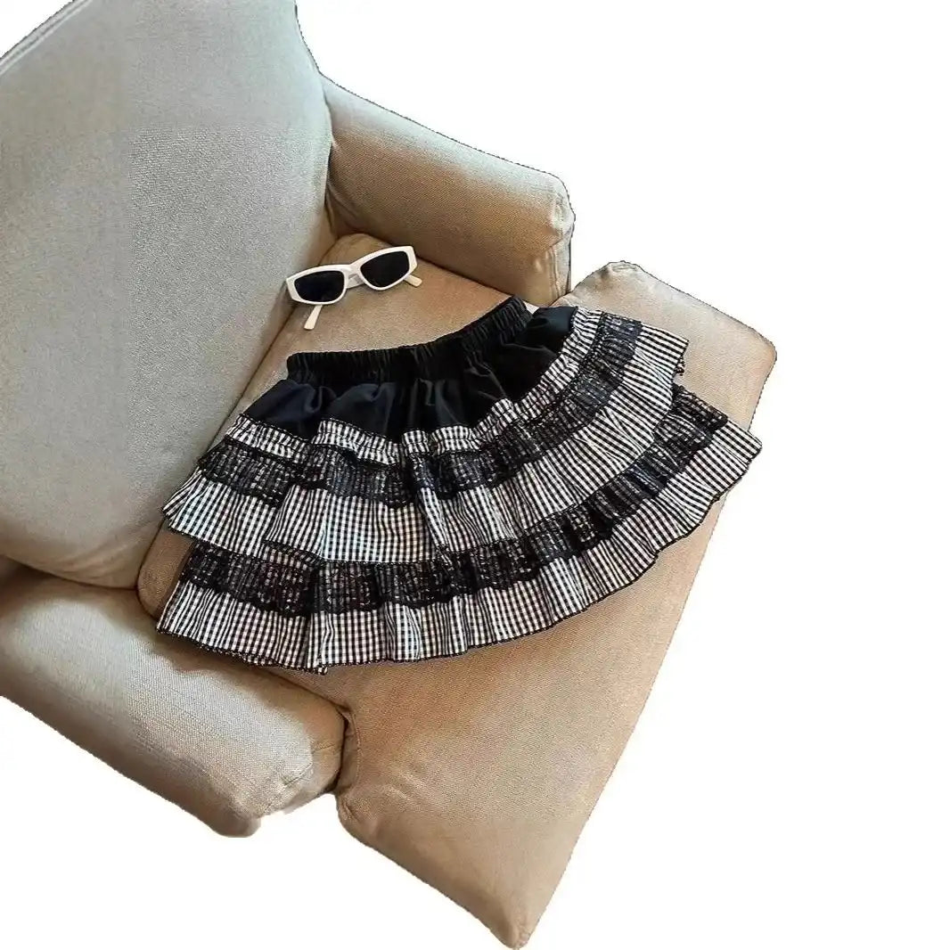 Lightweight ruffle plaid skirt perfect for cutecore and kawaii outfits