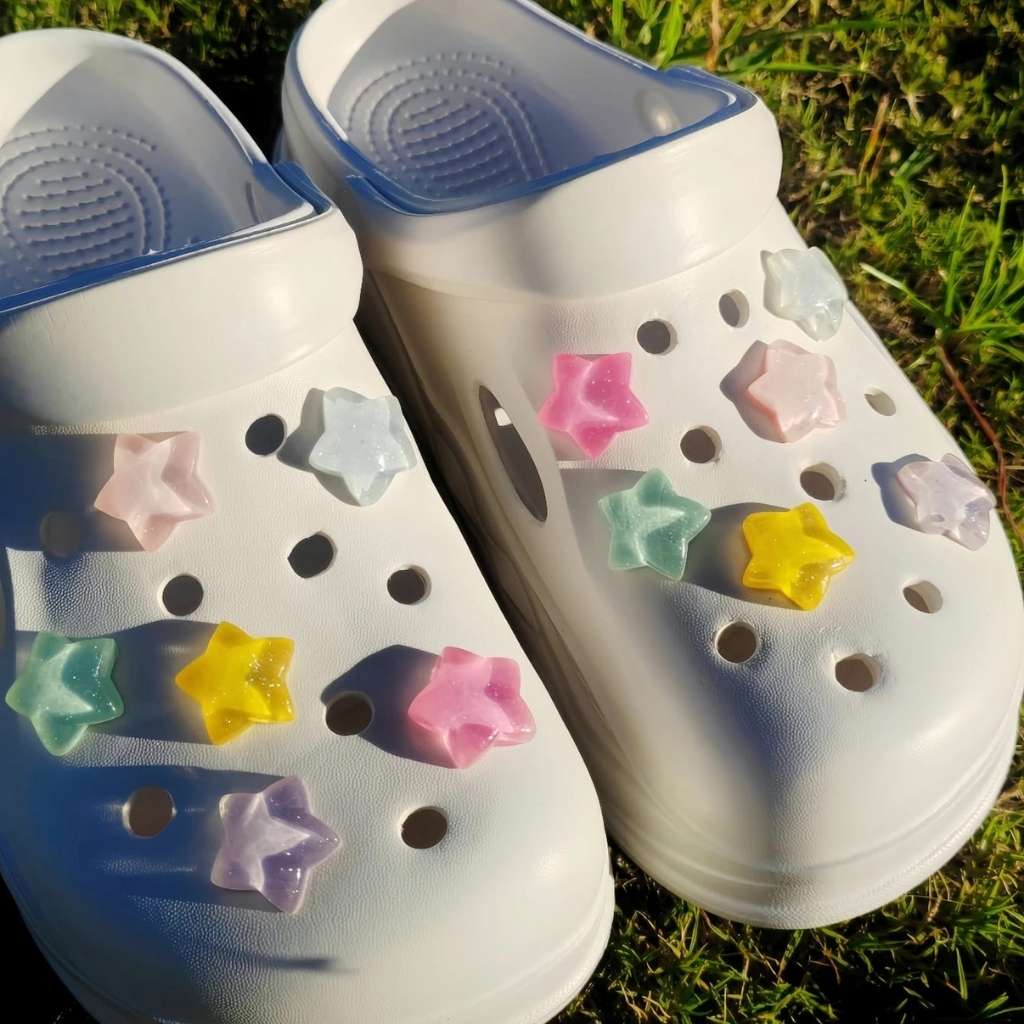 Celestial shoe charms kit for DIY personalized styling on sneakers, slides, and sandals
