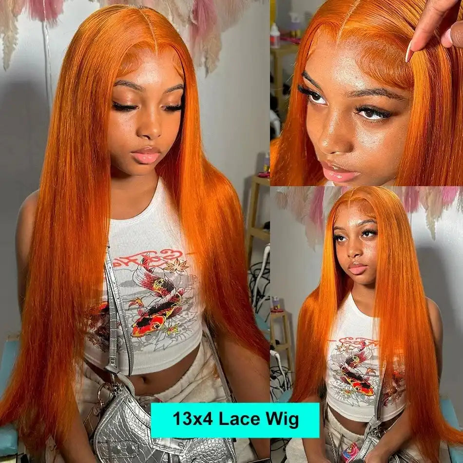 Silky orange Clementine Dream Wig for fantasy fashion, kawaii cosplay, or bold everyday statement looks.