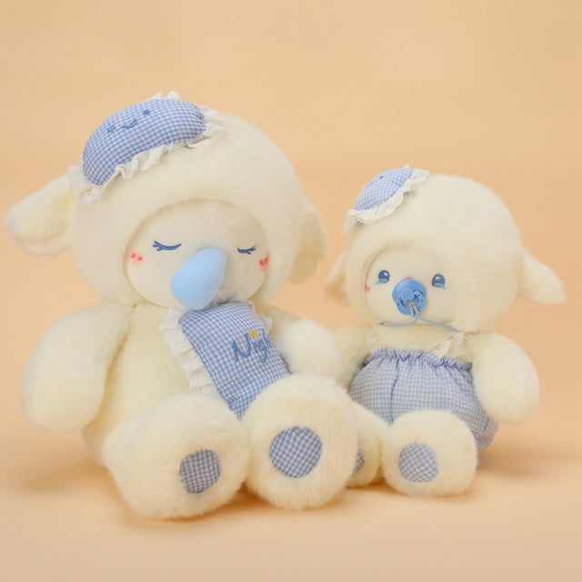 Size scale comparison of Sleepy Baby Lamb ABDL plush, DDLG little space toy