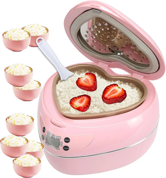 Smart pink rice cooker with kawaii design for easy and fluffy cooking