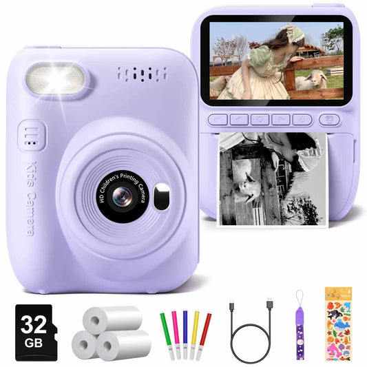 Kawaii Snap Pop Mini Print Camera with instant photo printing and doodle-ready prints