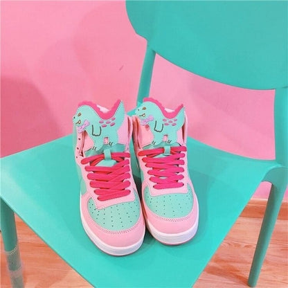 Cute chubby dino sneakers for playful cuties, pastelcore lovers, and DDLG/DDLG-approved soft girl fashion