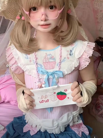 Soft girl cupcake ruffle tee with kawaii style perfect for little space fashion