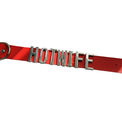 Soft girl hot label choker with adjustable strap and bold style for DDLG, dollcore, and baddie aesthetics