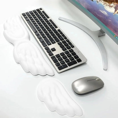 Kawaii angel mouse pad with ultra-soft memory foam, ideal for cozy desks, gamers, students, and pastel setups.