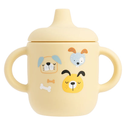 Soft pastel Drink Me sippy bottle with gentle colors for babycore, DDLG, and ABDL play