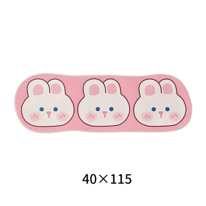 Soft pink kawaii cartoon rug with cute aesthetic