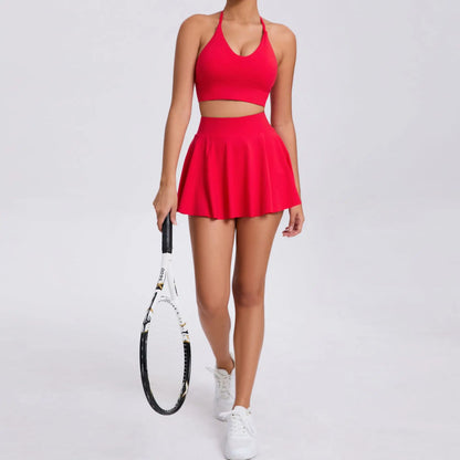 Red Spoiled Sunshine cami and mini skirt set, lightweight breathable fabric ideal for bratty babygirls