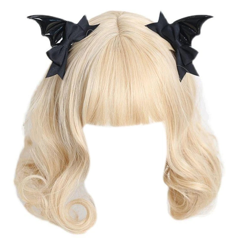 Secure clip base of Spooky Lolita Bat Hair Clip showing lightweight all-day wear design for gothic kawaii Lolita and Halloween styling