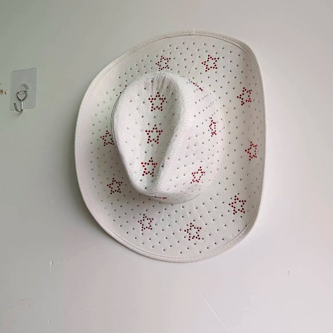 Cream starlight strass cowgirl hat for soft kawaii and ABDL outfits