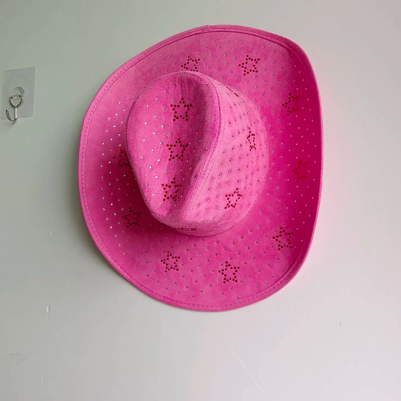 Hot pink starlight strass cowgirl hat, perfect for cutecore DDLG fashion