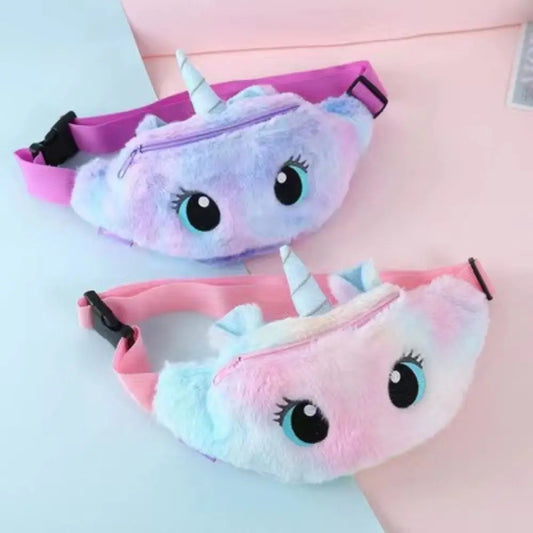Pastel purple Starry Eyes Unicorn Fanny Pack with kawaii eyes, soft adjustable strap, DDLG ABDL approved accessory