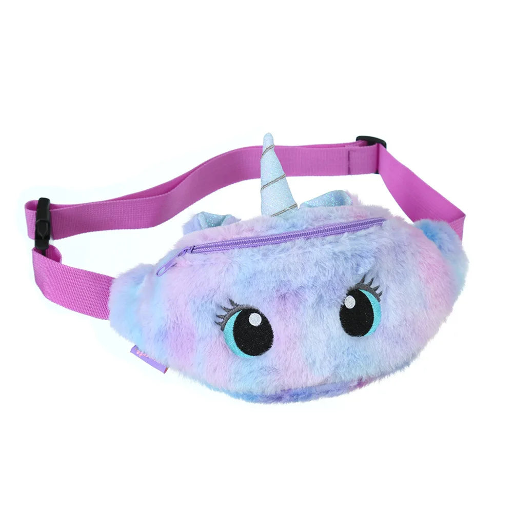 Dreamy purple gradient Starry Eyes Unicorn Fanny Pack with cute sparkling eyes and unicorn horn details for kawaii lovers