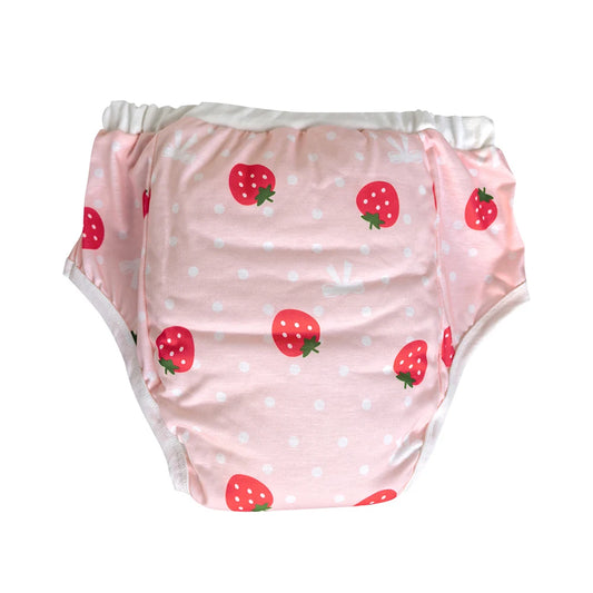 Strawberry Sweetie Training Pants with soft pastel colors and strawberry motifs for DDLG/ABDL, cutecore, and kawaii roleplay 🍓💖