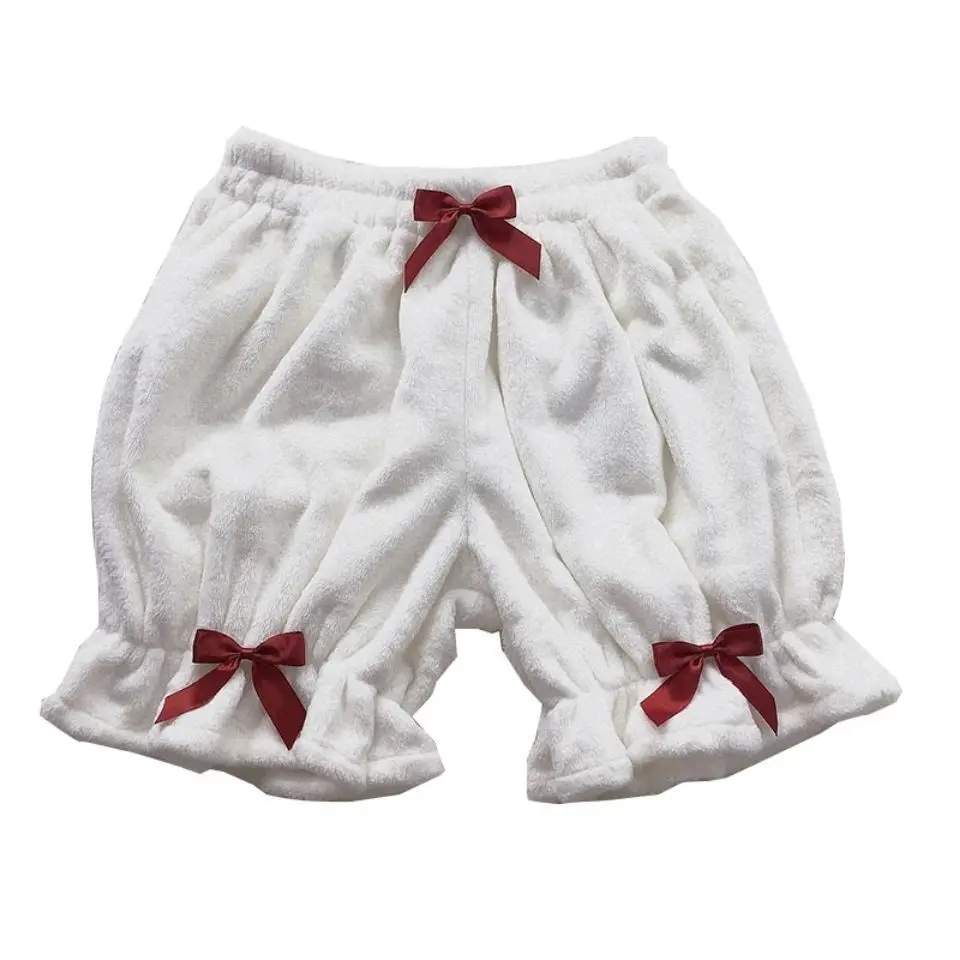 Satin ribbon bow detail on sugar cloud puff Lolita bloomers waistband