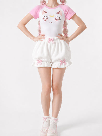 Puffy pumpkin silhouette detail on sugar cloud puff Lolita bloomers