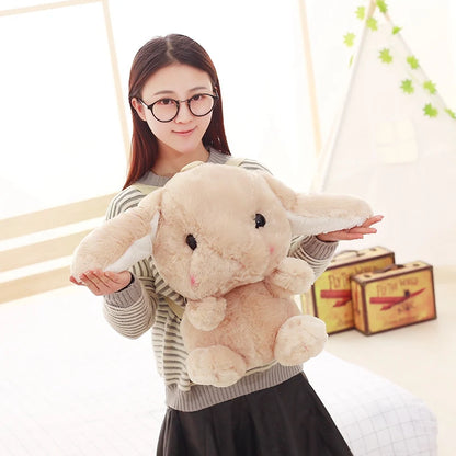 Brown Sugar Stuffed Plush Bunny Backpack 🐰 50cm plush bag, kawaii babycore DDLG ABDL style with adjustable straps & squishy PP cotton ☁️