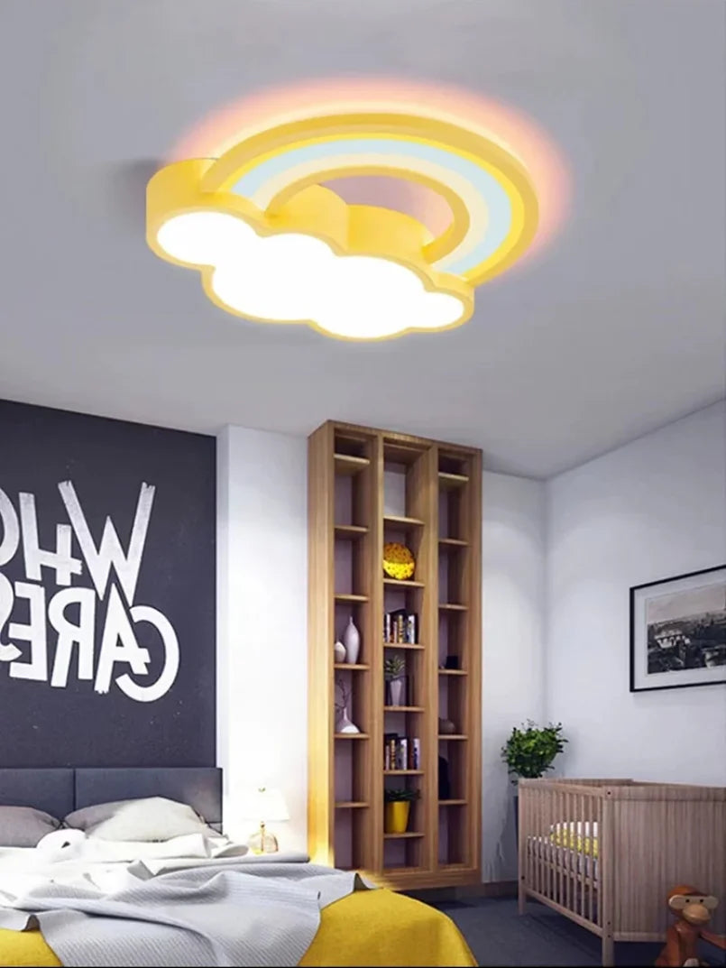 sunny yellow rainbow cloud ceiling light cozy ddlg abdl cutecore soft ambient glow