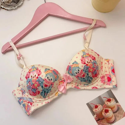 Sweet Paradise critter bra and panty set with fantasy multicolor design and playful kawaii cutecore aesthetic