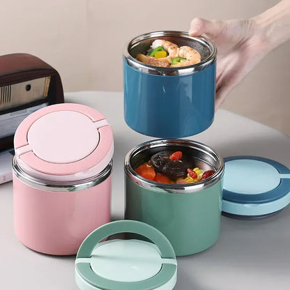 Sweet pink thermal food container set with silicone seals and multifunctional lids for meals on the go