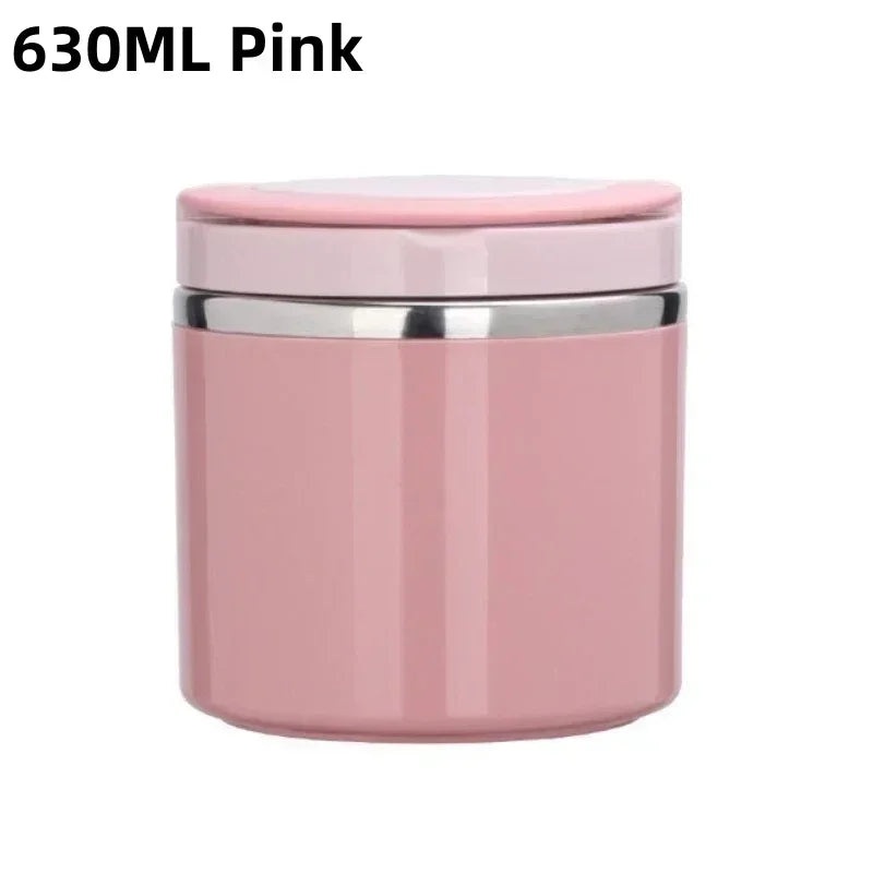 Sweet pink thermal food jar 630ml size, perfect for hot meals and easy portability
