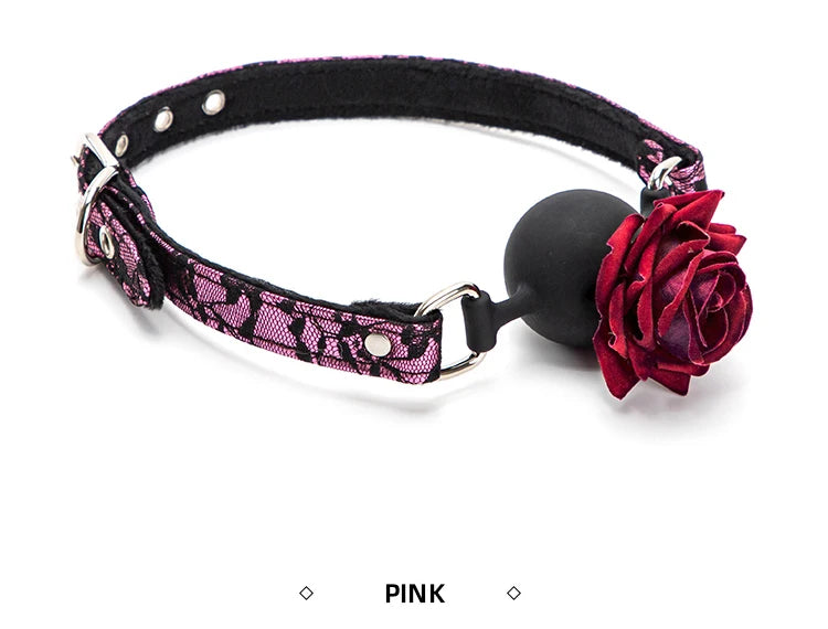 Pink Sweet Rose Babygirl Mouth Gag, kawaii soft girl & DDLG-ready mouth gag for playful fantasy