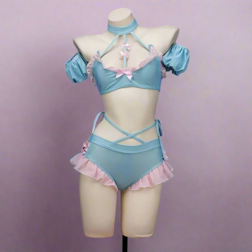 Sweet Tease Schoolgirl Set, flirty kawaii-inspired cosplay outfit perfect for DDLG and playful dress-up