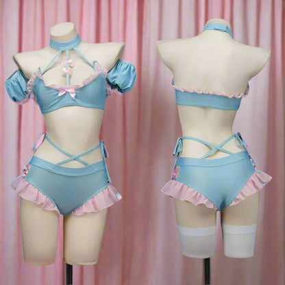 Sweet Tease Schoolgirl Set, flirty and sassy outfit for cosplay, DDLG roleplay, or kawaii-inspired dress-up