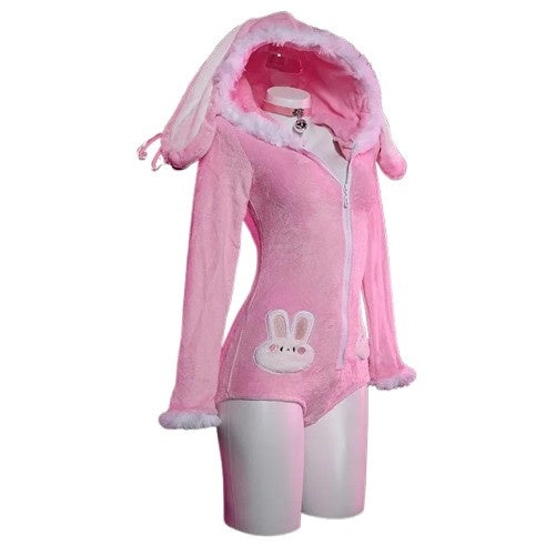 sweetheart bunny romper with bunny ears, pastel colors, soft-life and ddlg abdl little play outfit