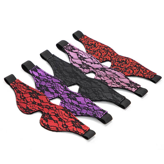 Tease Me Fantasy Lace Blindfold showing all color variants, soft lace, flirty cutebaddie, DDLG fantasyplay accessory, 25.5 cm length, 10 inches