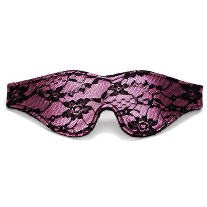 Tease Me Fantasy Lace Blindfold in pink pastel & black, soft lace, flirty cutebaddie, DDLG roleplay accessory