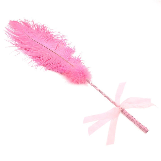 genuine ostrich feather tickler for playful ddlg sensation play and kawaii bedroom fun