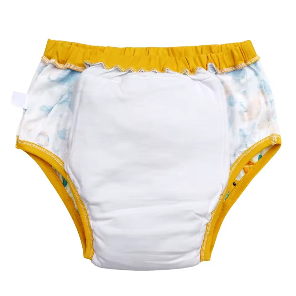 Animal Friends Yellow Training Pants with padded comfort, playful ABDL/DDLG cutecore look