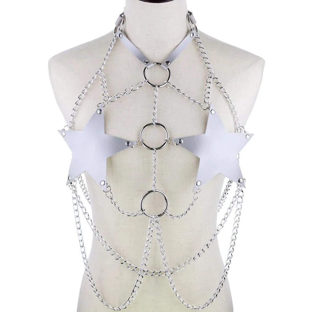 Triple O Starship Chain in light grey, cutecore accessory for DDLG and ABDL fashion, subtle and sexy