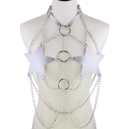 Triple O Starship Chain in light grey, cutecore accessory for DDLG and ABDL fashion, subtle and sexy
