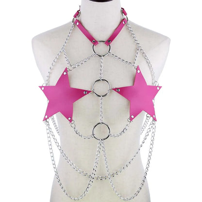 Triple O Starship Chain in pink, perfect for DDLG and kawaii cutecore play, flirty and playful